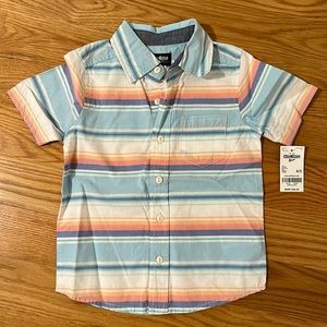 Osh Kosh boys striped short sleeve button down size 4/5